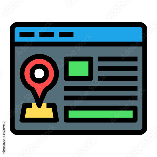 Web Page Location filled flat icon