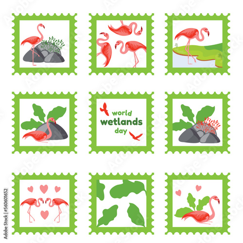 Wetland sticker stamp vector illustration design