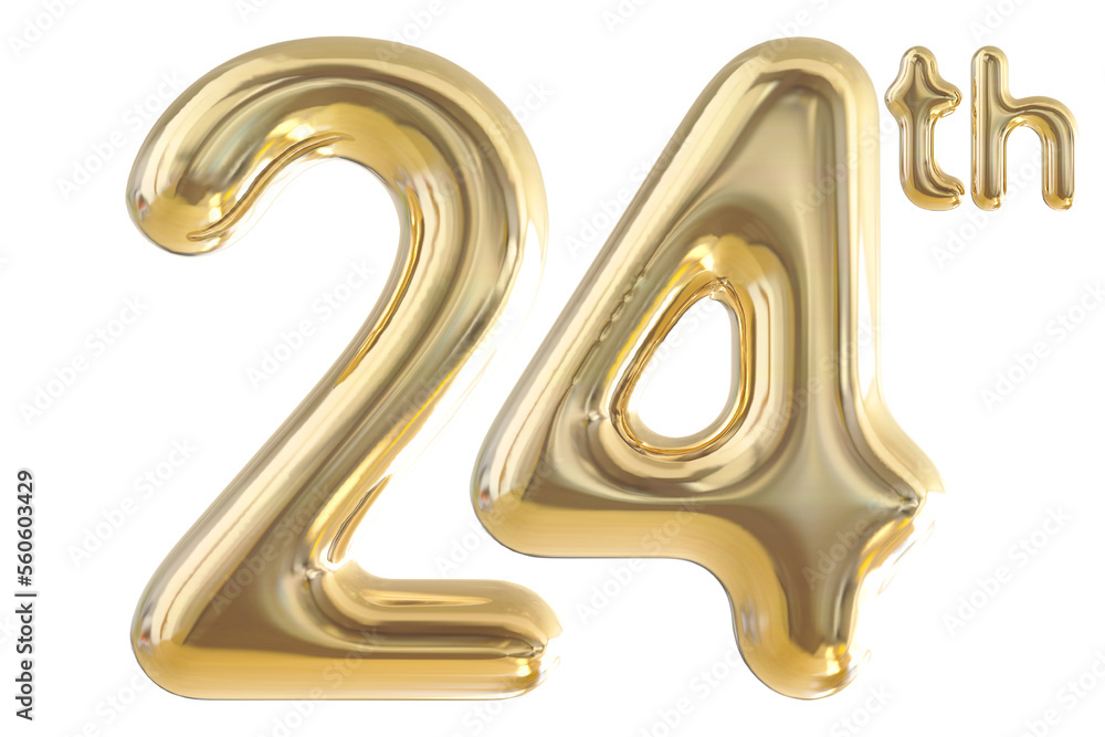 24th anniversary numbers gold celebrate with generative AI 24th anniversary numbers gold celebrate with generative AI