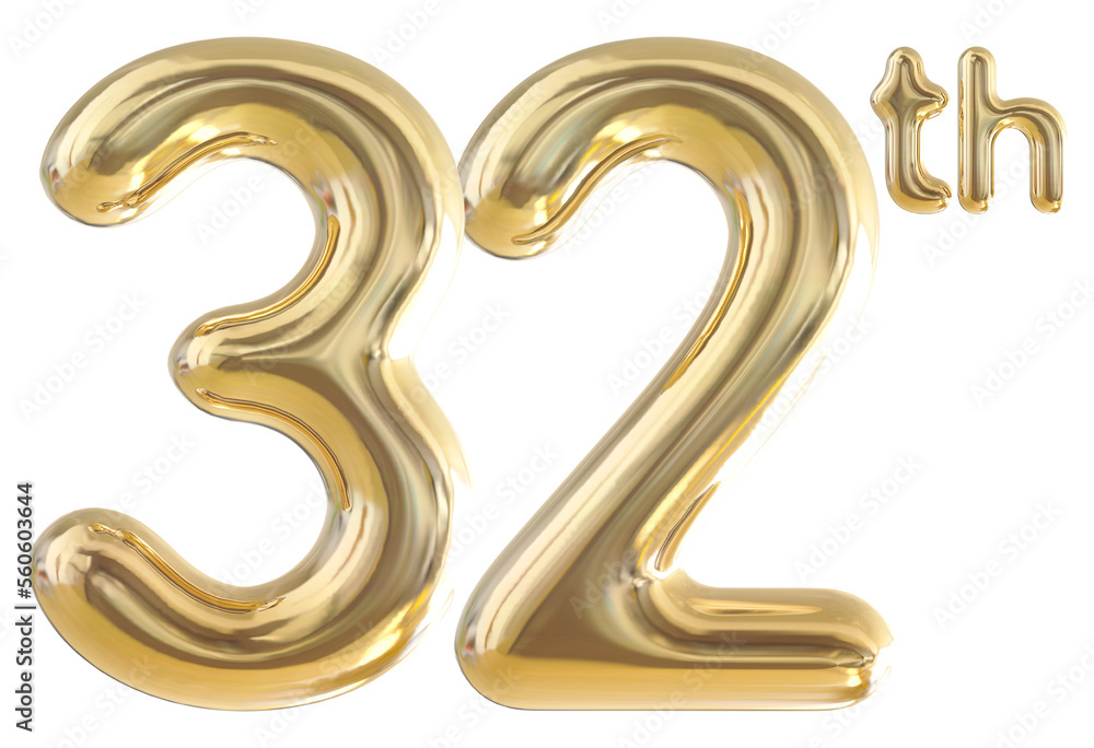 32th anniversary numbers gold celebrate with generative AI 32th anniversary numbers gold celebrate with generative AI
