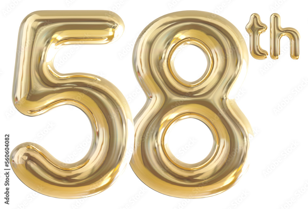 58th anniversary numbers gold celebrate with generative AI 58th anniversary numbers gold celebrate with generative AI