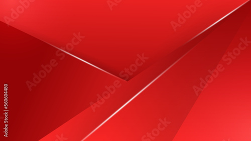 Poster design for festival with abstract pattern of cut paper. Red Horizontal vector template of poster, design layout for brochure, banner, flyer.