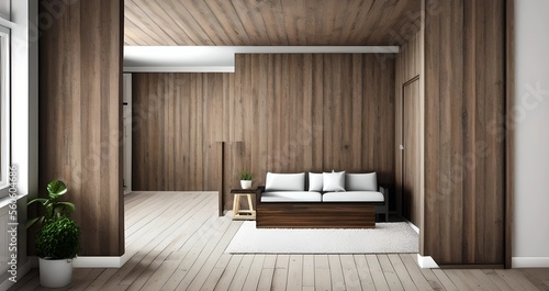 living room interior design  illustration  Generative AI