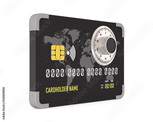 credit card with lock on wh...