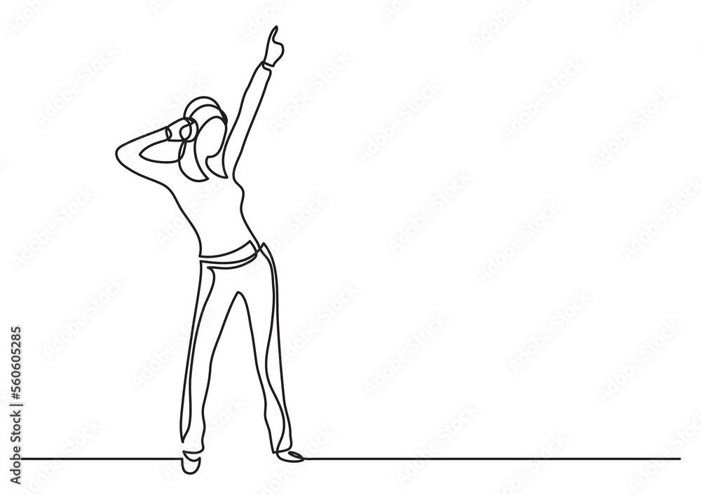 continuous line drawing happy woman dancing with phones - PNG image with transparent background continuous line drawing happy woman dancing with phones - PNG image with transparent background