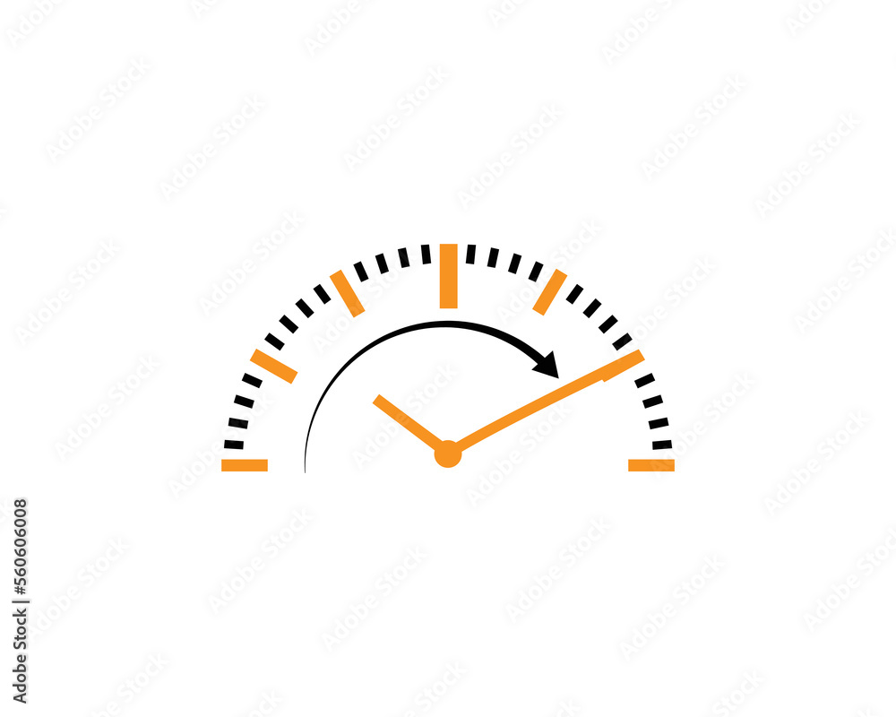 Watches Frame And Time Clock Logo Design With Arrow Symbol Modern