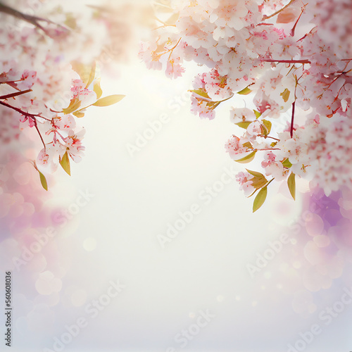 Spring Beauliful Cherry Blossom BackgroundGenerative AI