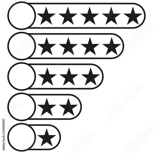 Stars score. Customer review rating. Star icon. Vector illustration.