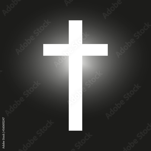 glowing cross. Christmas decoration. Vector illustration.