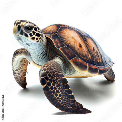 sea turtle isolated on white with clipping path