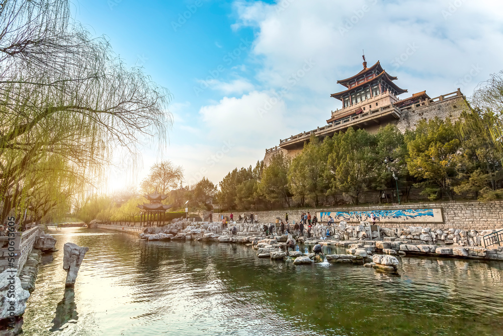 Fototapeta premium Jinan Chinese Garden Landscape Street View