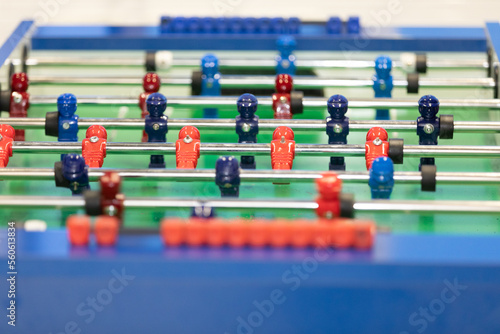 part of a blue table football and display 2 hits