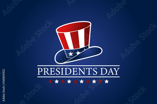 Presidents day vector illustration. President's day celebrations. The design concept for the background with the president's hat.