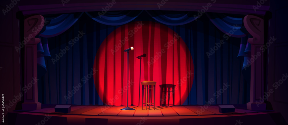 cartoon empty stage