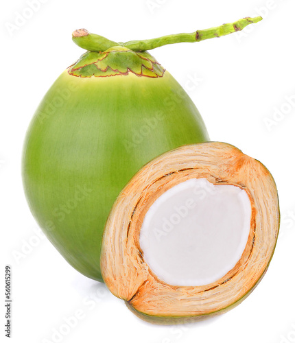green coconut isolated on white background