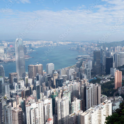 Aerial Hong Kong City Coastline Architecture Skyrim © 昊 周