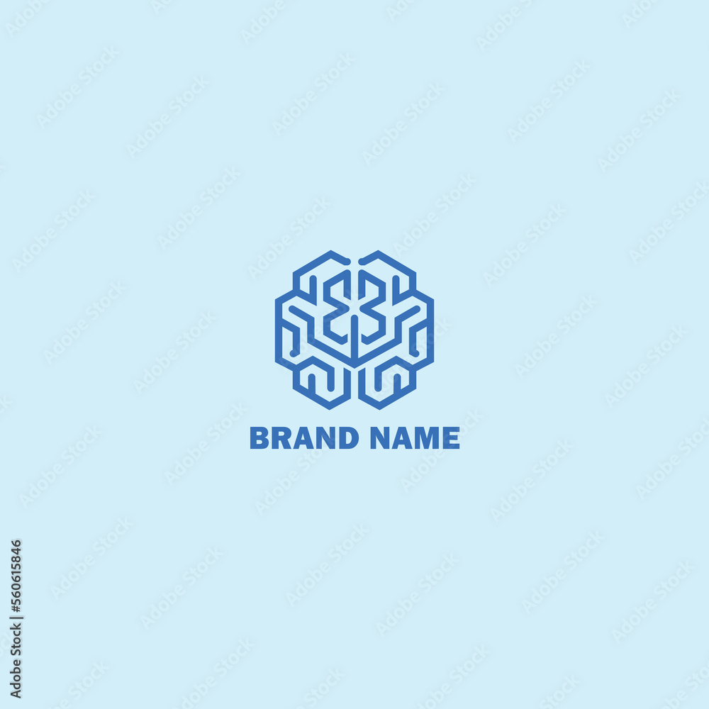 abstract brain technology modern logo abstract brain technology modern logo