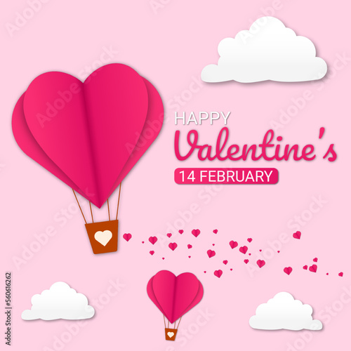 illustration design of happy valentines day social media post