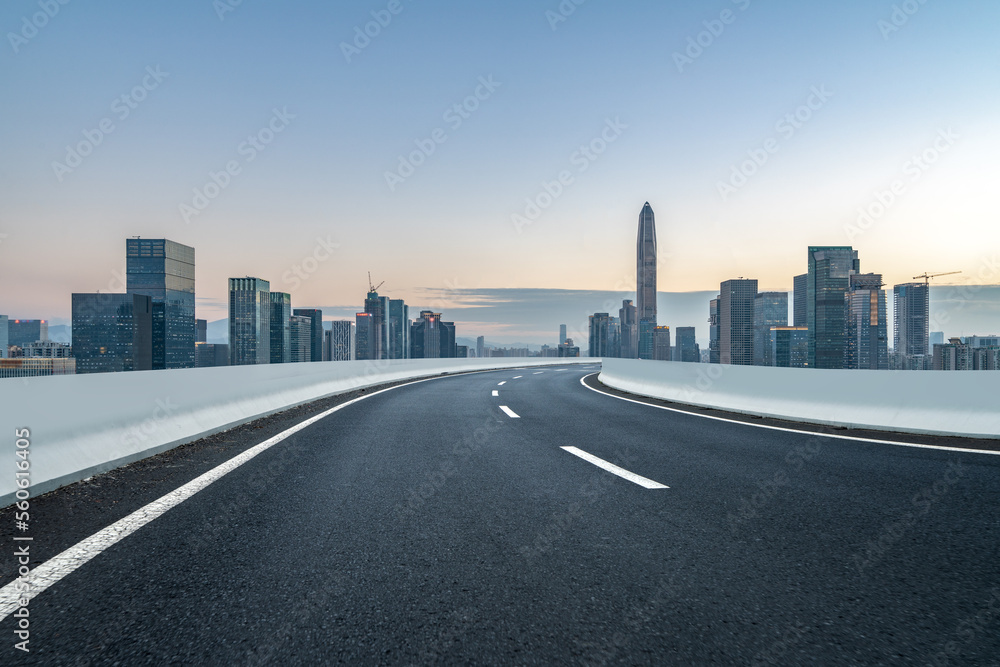 Road ground and urban architecture scenery