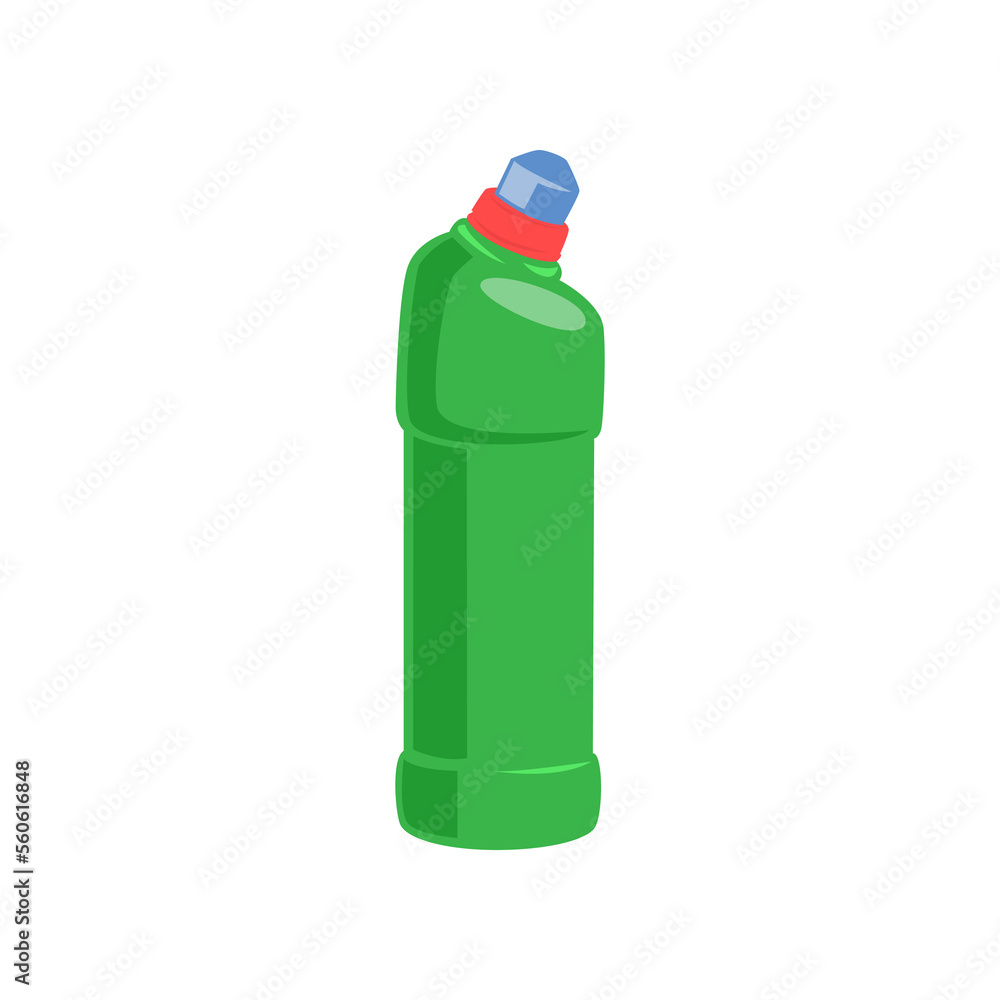 Bottle for liquid detergent flat vector illustration. Plastic container for cleaning products isolated on white background. Hygiene, household concept Bottle for liquid detergent flat vector illustration. Plastic container for cleaning products isolated on white background. Hygiene, household concept