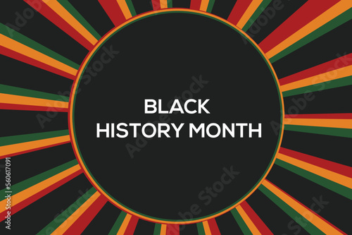 Black History Month Retro sunburst background with text space area,sunburst background Black History Month .