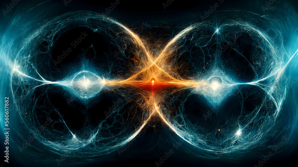 A Mysterious, Futurist, Majestic, Strange Entanglement Nuclear Fusion Quantum  Phenomenon, Generative AI
