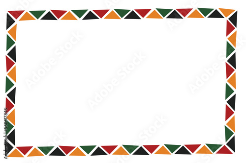 Black history month frame,Borders And Frames Black history month , Frame for Juneteenth  with space for text .colorful abstract rectangle frame