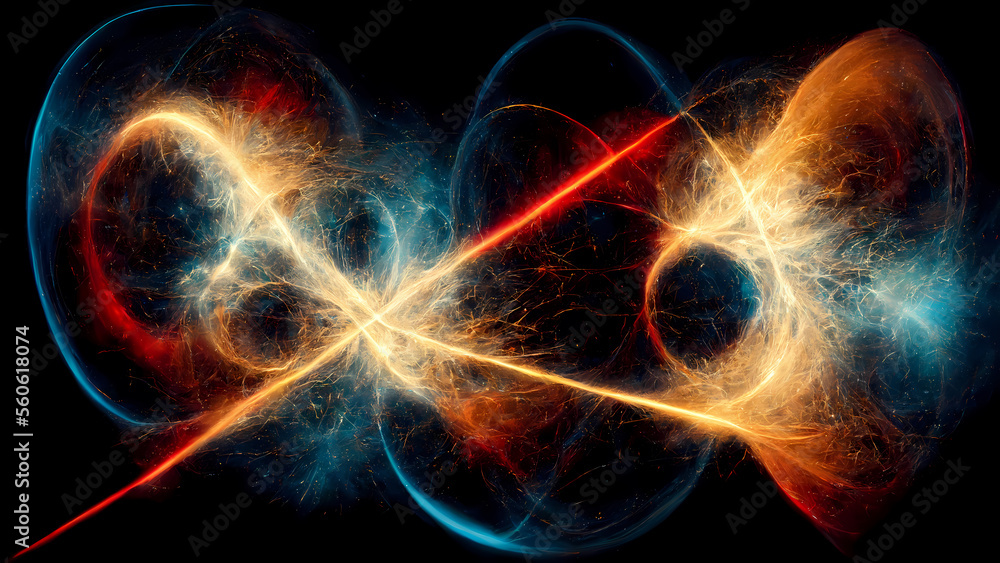 A Mysterious, Futurist, Majestic, Strange Entanglement Nuclear Fusion Quantum Phenomenon, AI Generated Illustration A Mysterious, Futurist, Majestic, Strange Entanglement Nuclear Fusion Quantum Phenomenon, AI Generated Illustration