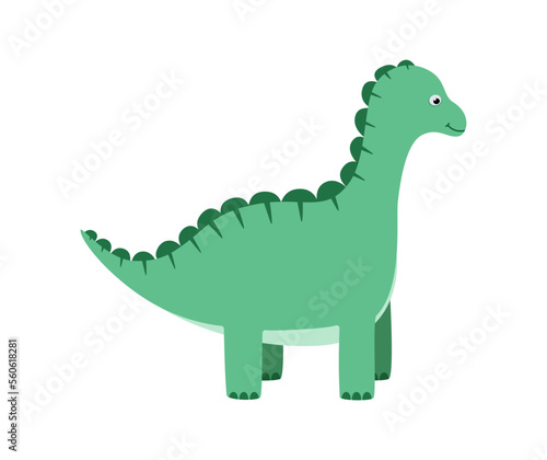 Cartoon funny dinosaur. Vector illustration of cute dinosaur character. Isolated on white. © Elenglush