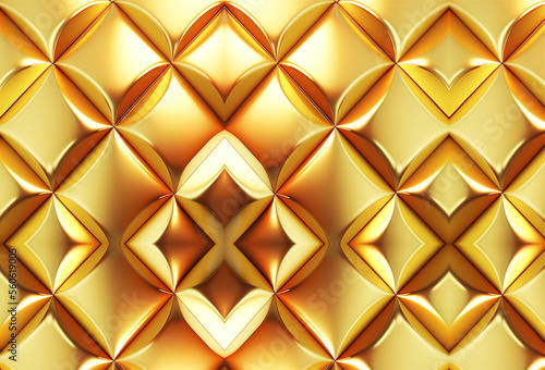 luxury textured concrete wall gold chrome background 3D realistic. generative AI