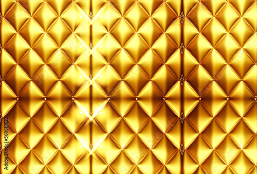 luxury textured concrete wall gold stainless background 3D realistic. generative AI