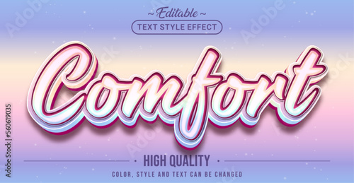Editable text style effect - Comfort text style theme.