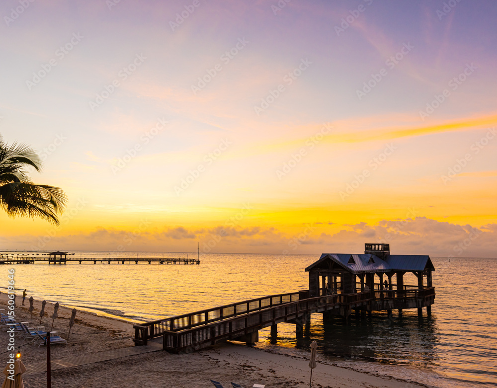 Wooden Pavilion on Hidden Beach, Key West Florida, USA Wooden Pavilion on Hidden Beach, Key West Florida, USA