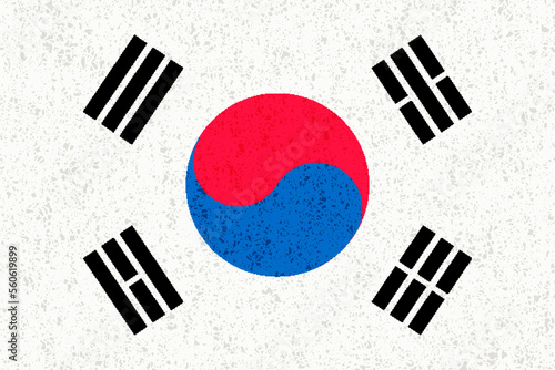 韓国　国旗　水彩　背景