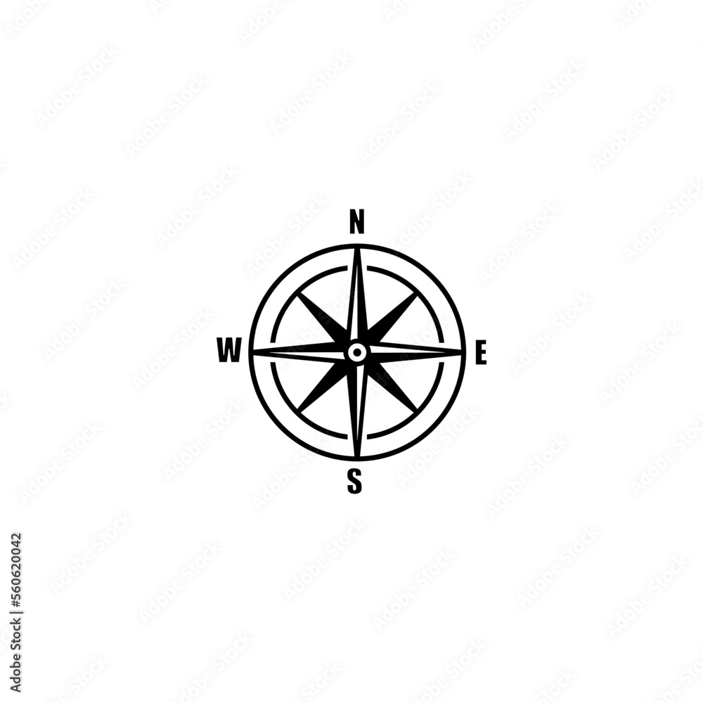 Compass icon vector illustration. Compass simple icon. Compass icon vector illustration. Compass simple icon.