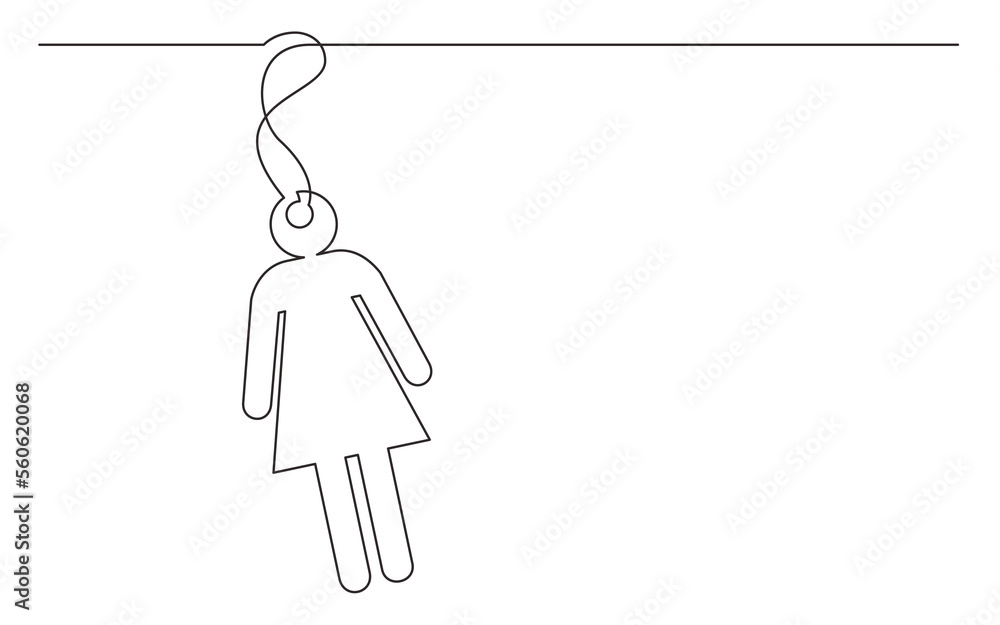 Obraz premium continuous line drawing tag label female sign - PNG image with transparent background