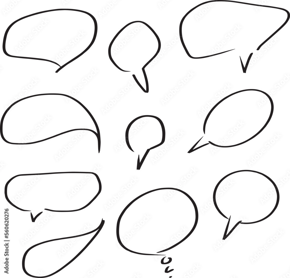ฺBlack and white speech bubbles Bubble, comic speech set, great design