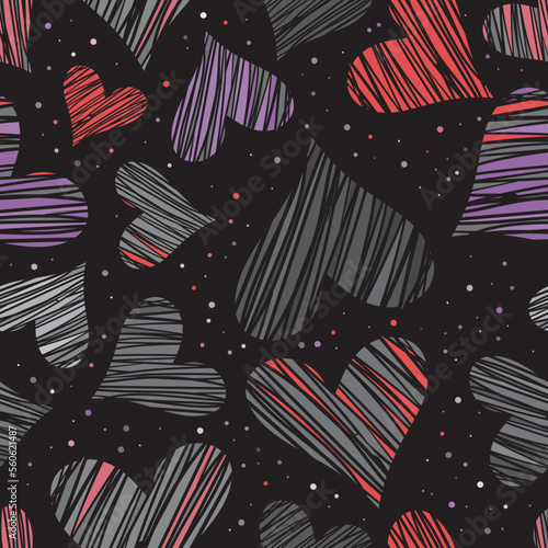 Seamless pattern with hearts