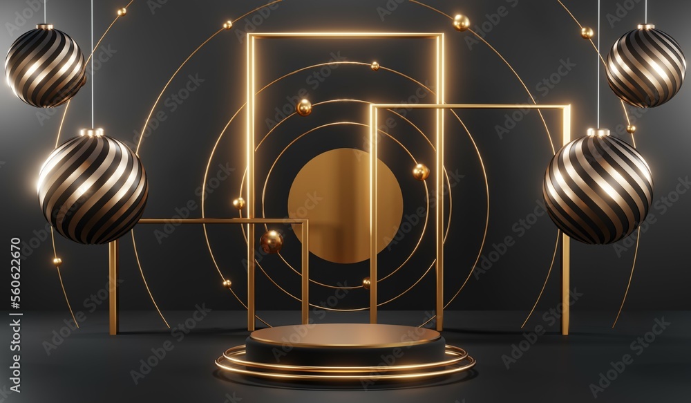 3D rendering of black podium background for black friday product on podium 3D rendering of black podium background for black friday product on podium