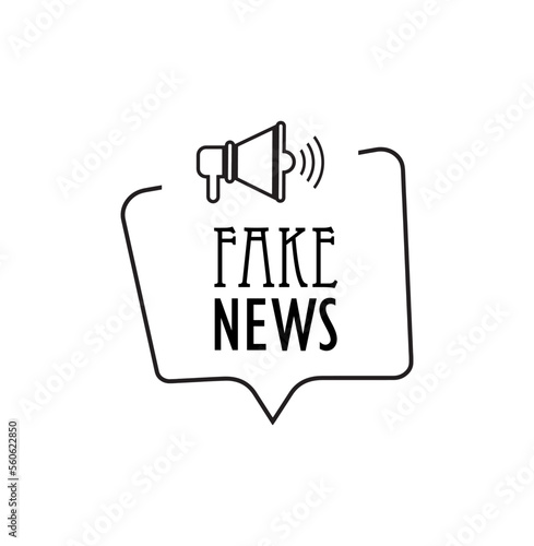 fake news sign on white background