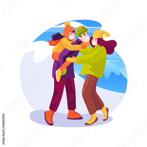 Family hugs isolated cartoon vector illustration.