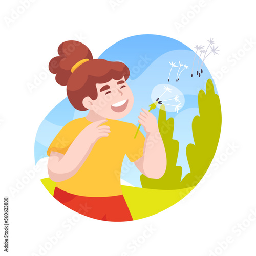 Dandelion wishes isolated cartoon vector illustration.