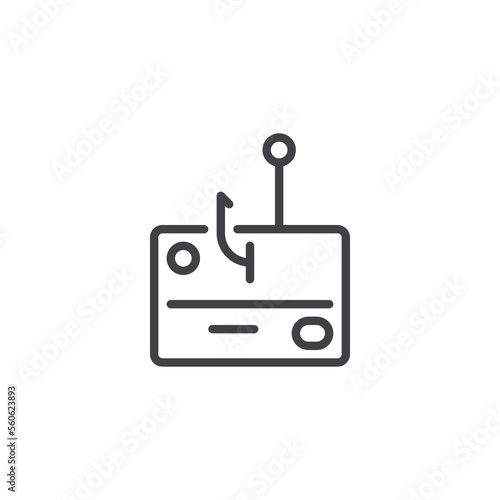 Credit card scams line icon