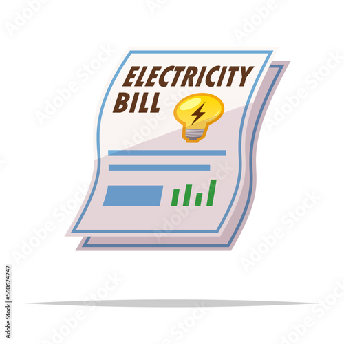 Electricity bill vector isolated illustration