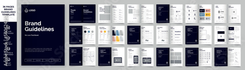 Brand Guideline Template, Simple style and modern layout Brand Style, Brand Book, Brand Identity, Brand Manual, Guide Book