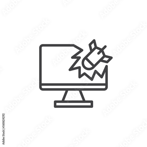 Dos attack line icon