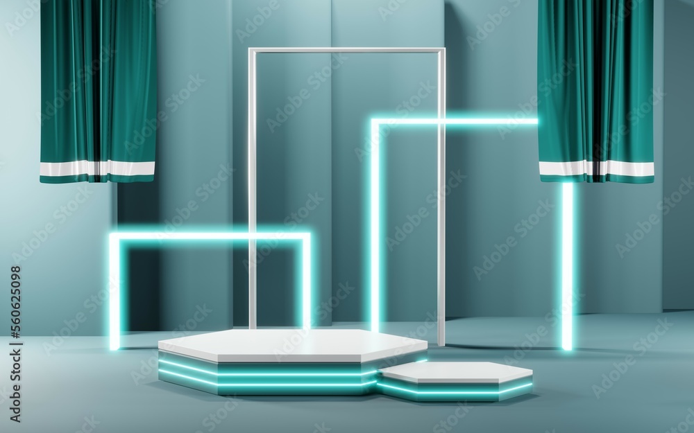 3D render of pastel podium background for show products. Blank podium in room for cosmetics or product type cream. 3D render of pastel podium background for show products. Blank podium in room for cosmetics or product type cream.