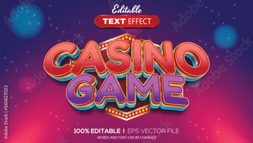 3D editable text effect casino game theme