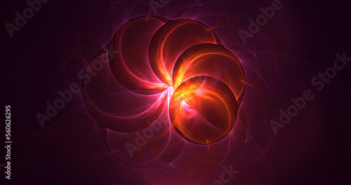 3D rendering abstract multicolor fractal light background