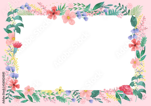 Floral and leaf card. watercolor design. For banners  posters  invitations  etc.